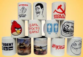 Много прикольных чашек