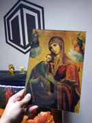 Витражная икона на стекле
